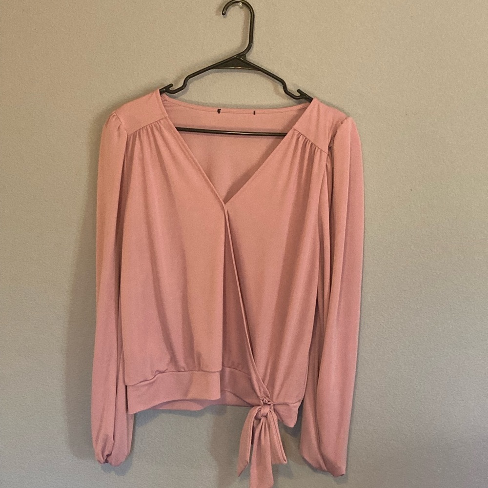 Sale - INC dusty rose blouse with bow.